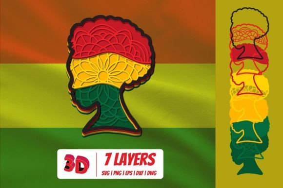 3D Black Woman SVG for Etsy & Print-on-Demand Sellers