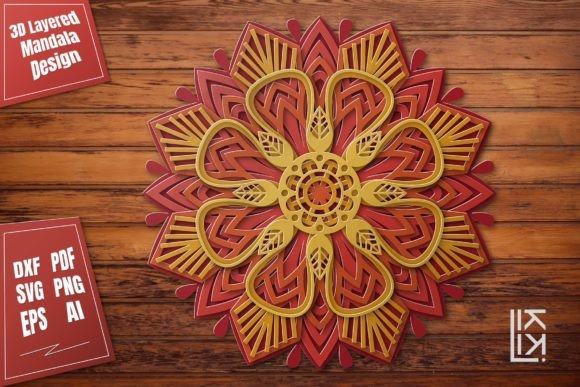 3D Layered Mandala SVG Cut File Vol.9 for Laser Cutting & Wall Decor