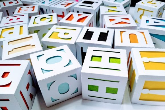 3D SVG Alphabet Letters Cubes for Baby-Themed Content Design