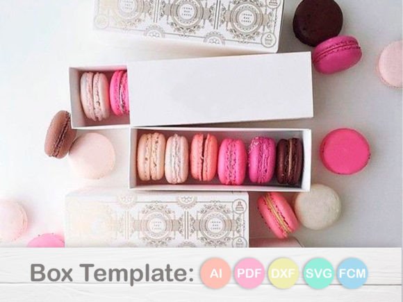 6 Macaron Box Template Packaging: A 3D SVG Design for Sweet Editorial Visuals
