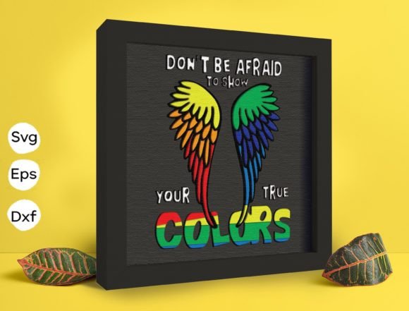 Angel Wings LGBT Papercut Light Box: A 3D SVG Shadow Box Design for Emotional Visual Storytelling