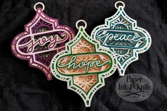 Arabesque Ornament Set: Christmas 3D SVG for Festive Branding