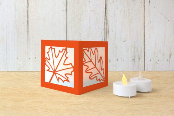 Autumn Leaves Luminary 3D SVG for Gift Boxes & Fall Crafts
