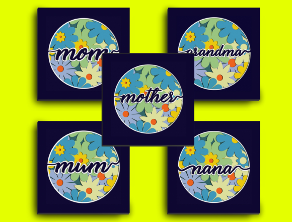 Bundle Flower Mother Papercut Light Box: 3D SVG Shadow Box for Real Crafters