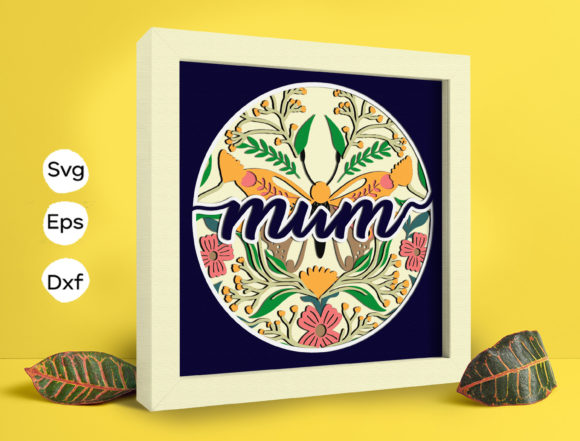 Butterfly Mum Papercut Light Box: 3D SVG for Elegant Branding in Shadow Boxes
