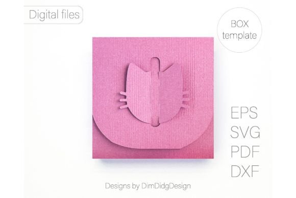 Cute Cat Box SVG for 3D Crafting & Shape-Based Designs
