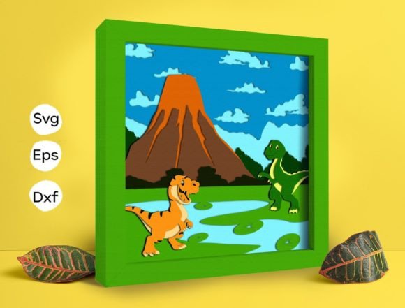 Dinorsaur Papercut Light Box: A 3D SVG Shadow Box for Playful Craft Projects