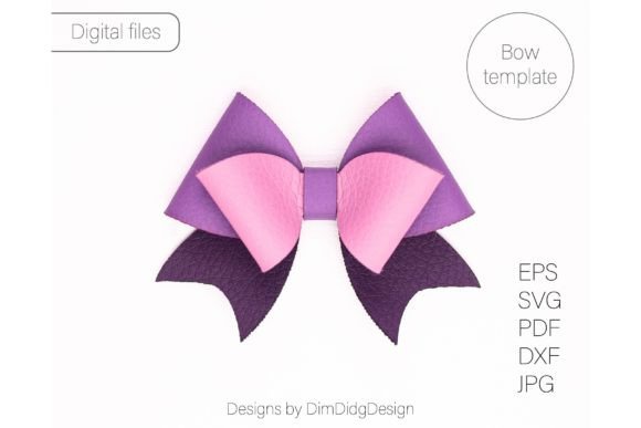 Double Bow SVG Hair Bow Template for 3D SVG Shapes