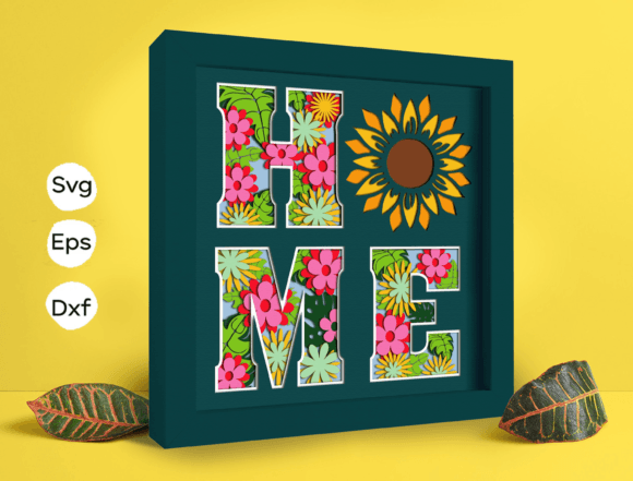 Flower Home Papercut Light Box – 3D SVG Shadow Box for Etsy & Creative Sellers