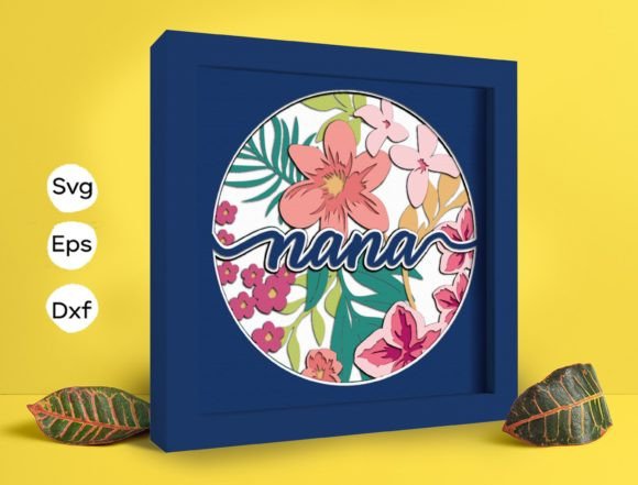 Flower Nana Papercut Light Box: A 3D SVG Shadow Box for Charming Local Branding