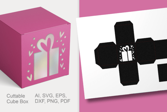 Gift Shape Window Cube Favor Box SVG: A 3D SVG for Festive, Versatile Brand Packaging