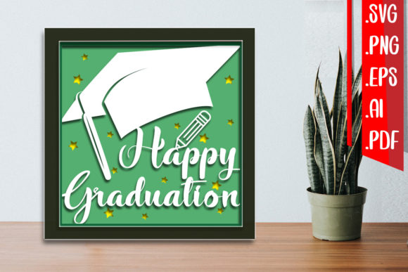 Graduation Layered Papercut 3D SVG for Shadow Boxes & Real Crafting Projects