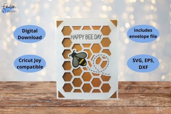 Happy Bee Day Insert Card SVG: A 3D Birthday Design for Local Branding