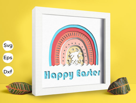 Happy Easter Papercut Light Box – 3D SVG Shadow Box for Creative Sellers