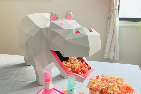 Hippo Paper Sculpture: A Playful 3D SVG for Embroidery Projects