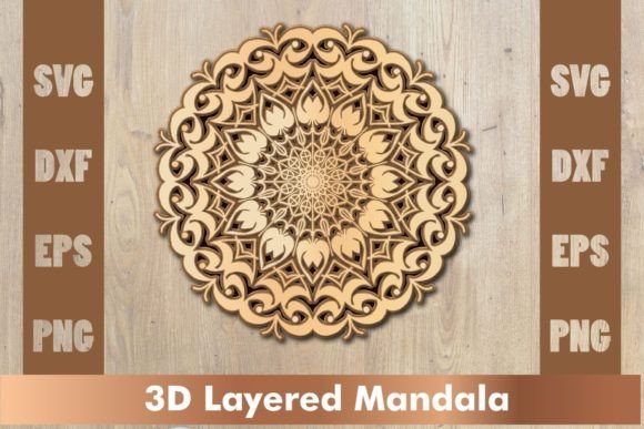 Mandala SVG & Cut File Design for 3D SVG Shapes