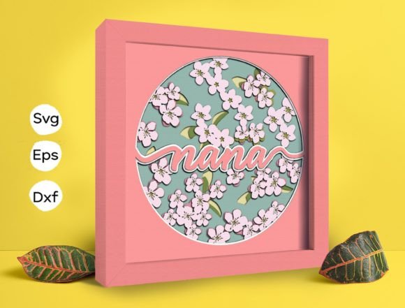 Nana Peach Blossom Papercut Light Box: A 3D SVG Shadow Box for Modern Brand Storytelling