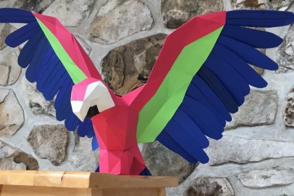 Parrot Paper Sculpture 3D SVG for Creative Animal Lovers