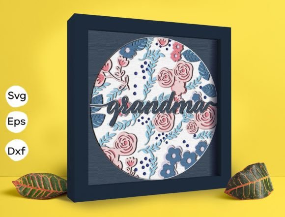 Rose Grandma Papercut Light Box: 3D SVG Shadow Box Design for Brand Storytelling