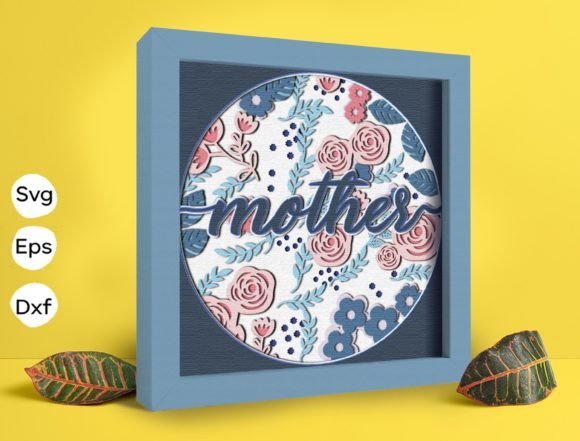 Rose Mother Papercut Light Box: 3D SVG Shadow Box Design for Editorial & Web Use