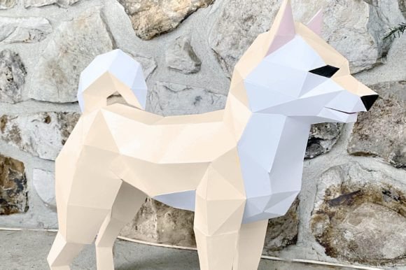 Shiba Paper Sculpture: A 3D SVG Animal Design That Elevates Visual Storytelling