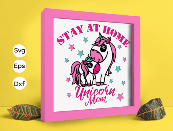 Unicorn Mom Papercut Light Box 3D SVG for Shadow Boxes & Digital Sellers