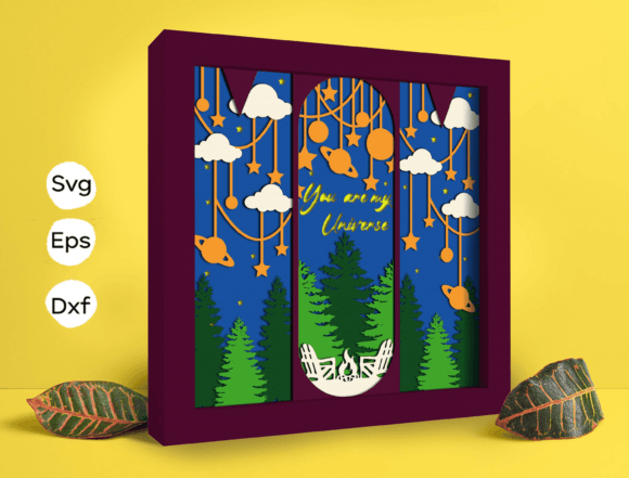 You Are My Universe Papercut Light Box: A 3D SVG Shadow Box for Visual Storytelling